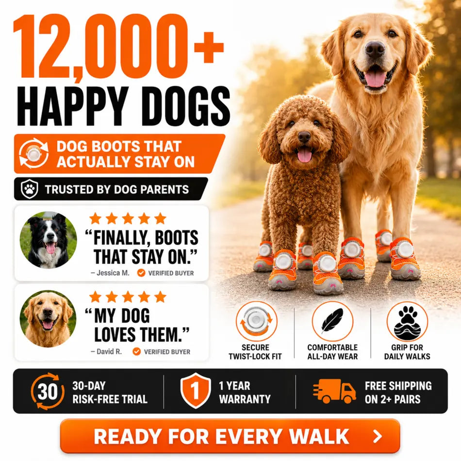 Dog Shoes 4 Pieces – Stay-On Anti-Slip Paw Boots