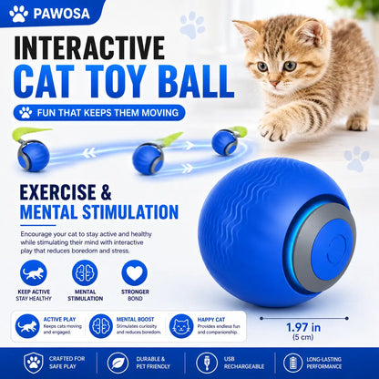 Automatic Rolling Ball Cat Toy – Motion Sensor Interactive Moving Ball for Cats & Dogs