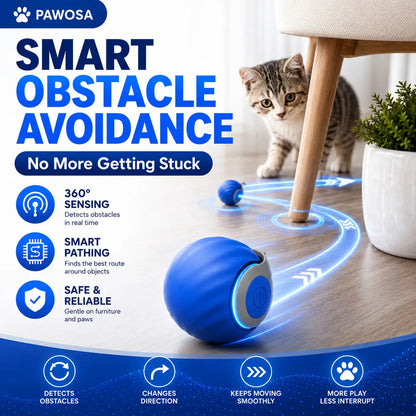 Automatic Rolling Ball Cat Toy – Motion Sensor Interactive Moving Ball for Cats & Dogs