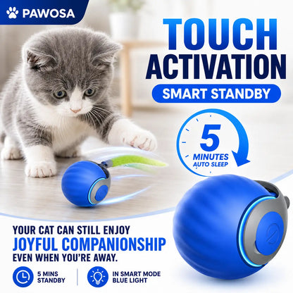 Automatic Rolling Ball Cat Toy – Motion Sensor Interactive Moving Ball for Cats & Dogs