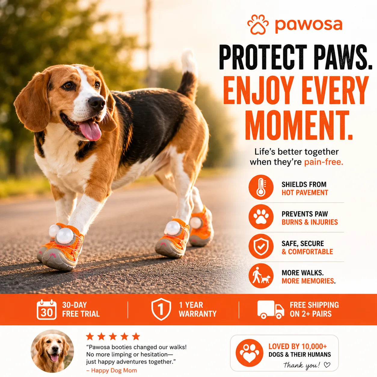 Dog Shoes 4 Pieces – Stay-On Anti-Slip Paw Boots