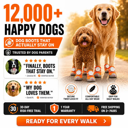 Dog Shoes 4 Pieces – Stay-On Anti-Slip Paw Boots