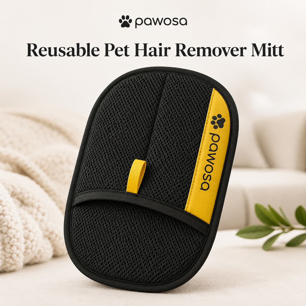 Pawosa Reusable Pet Hair Remover Mitt for Dogs & Cats