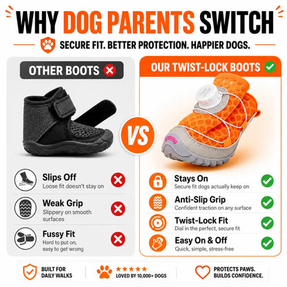 Dog Shoes 4 Pieces – Stay-On Anti-Slip Paw Boots