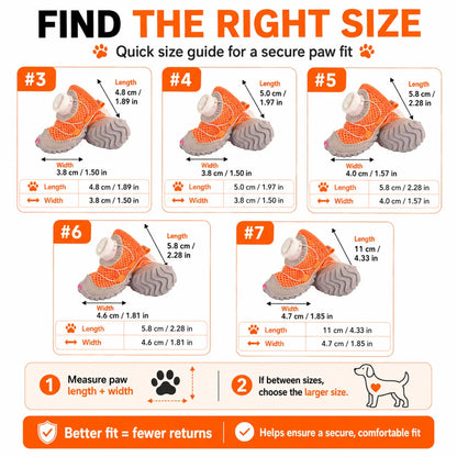 Dog Shoes 4 Pieces – Stay-On Anti-Slip Paw Boots